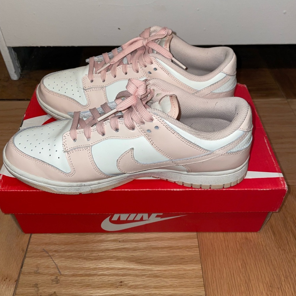 Pink and white Dunks Women size 9.5